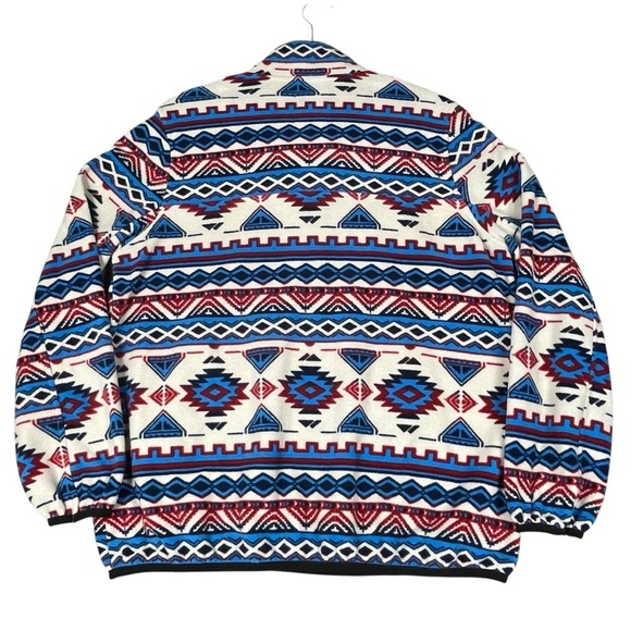 Kavu Cavanaugh Aztec 1/4 Snap Fleece Outdoor Activewear Cozy Walking Pullover L - Picture 2 of 14